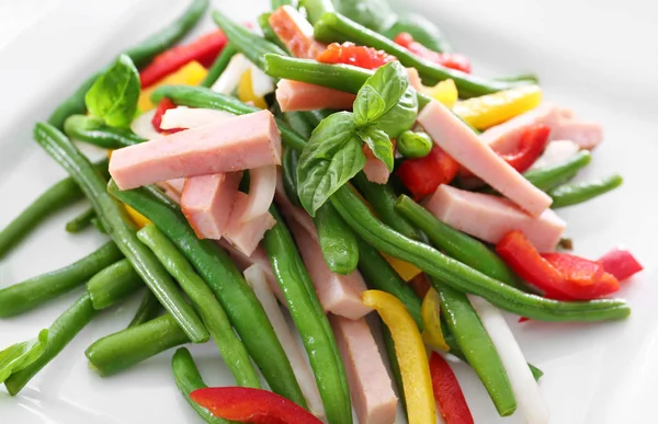 Plate with delicious green beans — Stock Photo, Image