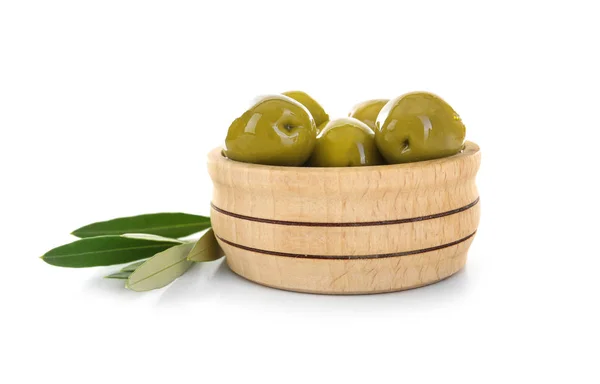 Bowl with olives on white background — Stock Photo, Image