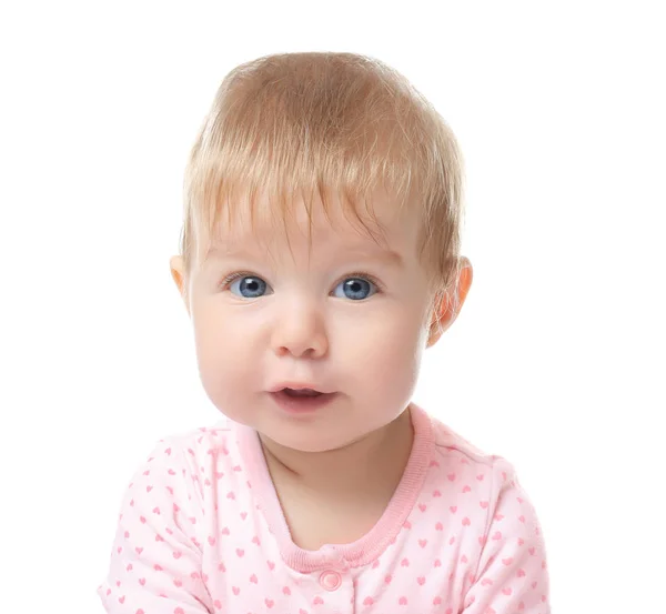 Adorabile bambino su sfondo bianco — Foto Stock