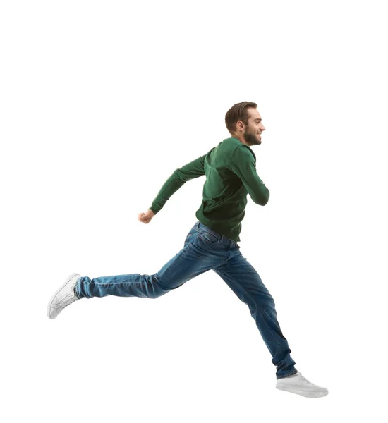 Hombre con ropa casual corriendo — Foto de Stock