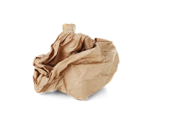 Crumpled paper on white background — Stock Photo, Image