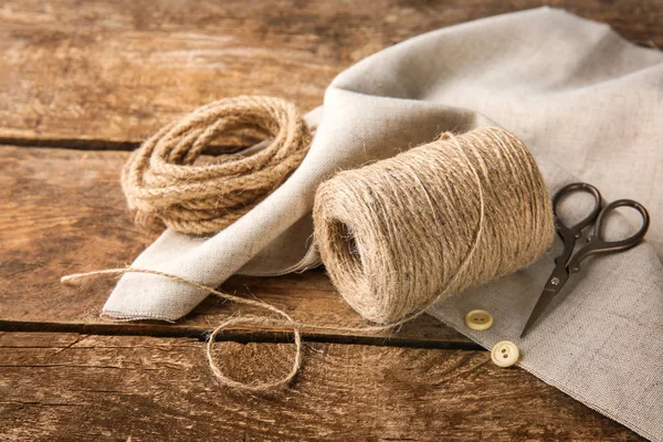 Composición con cordel de cáñamo y cuerda —  Fotos de Stock