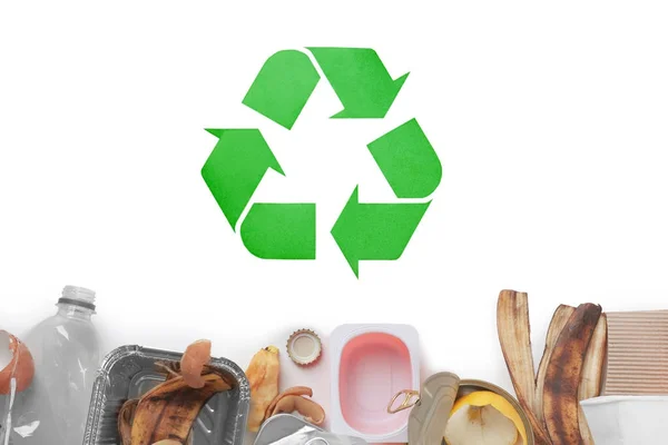 Tecken på återvinning och sopor — Stockfoto