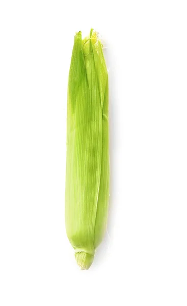 Costela de milho maduro no fundo branco — Fotografia de Stock