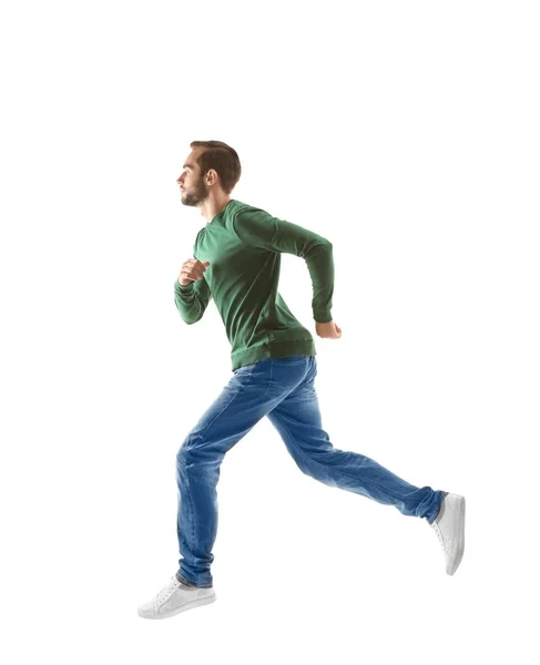 Ο άνθρωπος σε casual ρούχα που τρέχει — Φωτογραφία Αρχείου