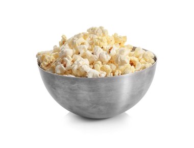 Metal kase patlamış mısır ile