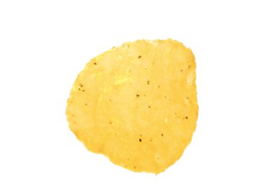 Beyaz arkaplanda patates cipsi