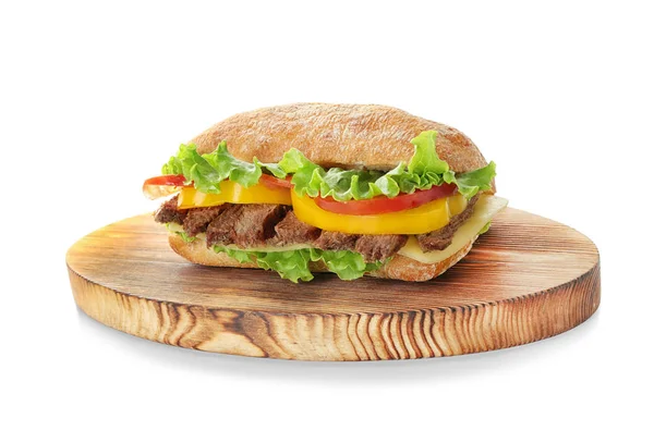 Steak sandwich on white background — Stock Photo, Image