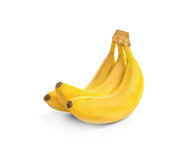 Ripe fresh bananas on white background — Stock Photo, Image