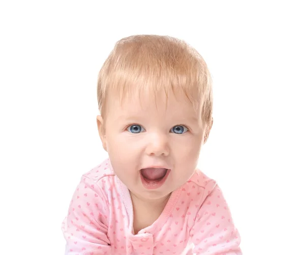 Adorabile bambino su sfondo bianco — Foto Stock