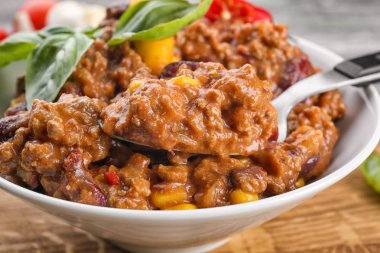 Chili con carne tablo ile plaka