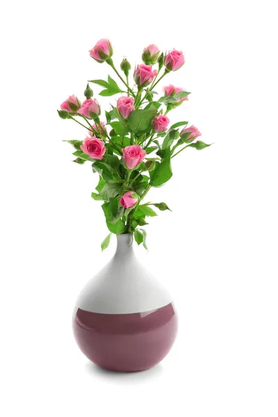 Vase mit schönen Rosen — Stockfoto