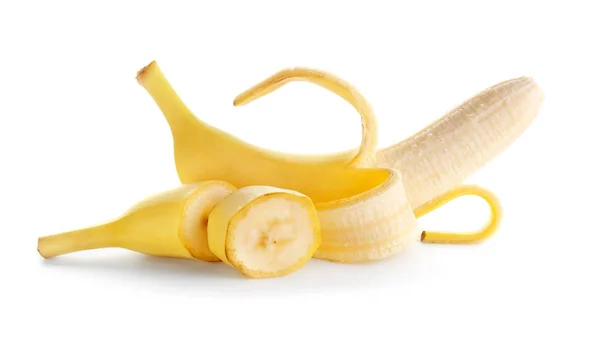 Bananas inteiras e fatiadas — Fotografia de Stock