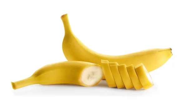 화이트에 익은 바나나 — 스톡 사진