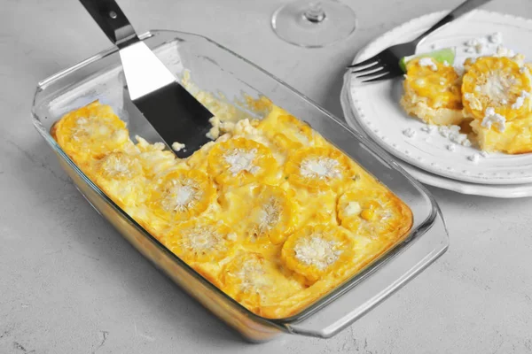 Tasty casserole with corn — Stock Photo, Image