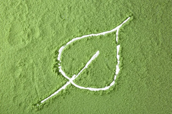 Leaf made of grass powder — Stock Photo, Image