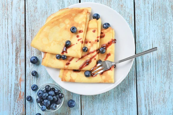 Deliciosas panquecas finas — Fotografia de Stock