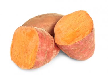 Sweet potatoes on white  clipart