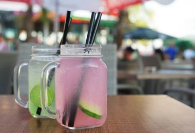 Cam mason kavanoz taze içecekler 