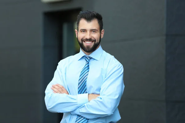 Schöner selbstbewusster Geschäftsmann — Stockfoto