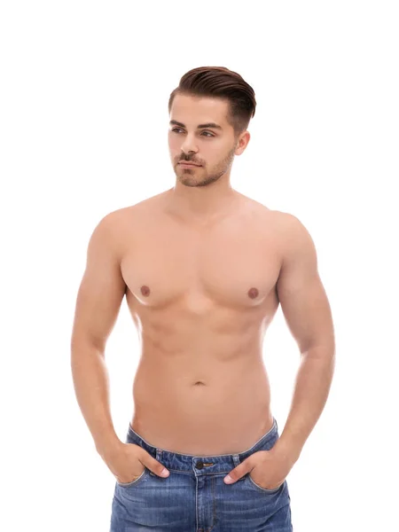 Sexy Mann ohne Hemd — Stockfoto