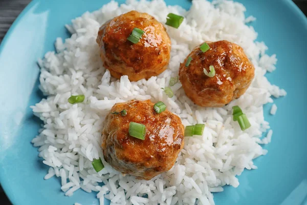 Delicious meatballs with sauce — Stock Photo, Image
