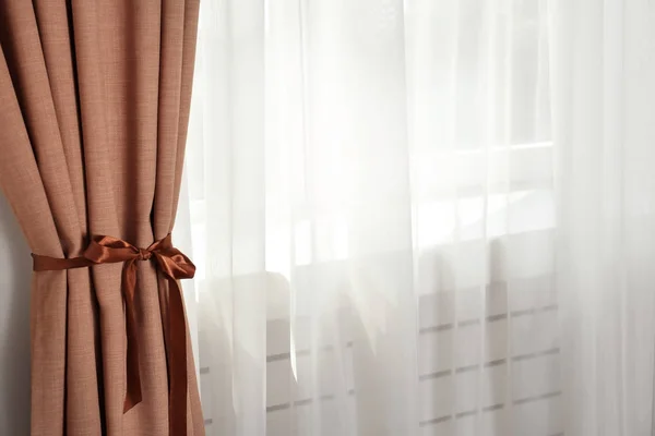 Window with beautiful curtains — Stock Photo, Image