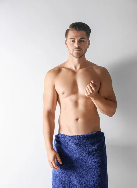 Sexy man wrapped in towel — Stock Photo, Image