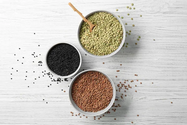 Different types of lentils — Stock Photo, Image