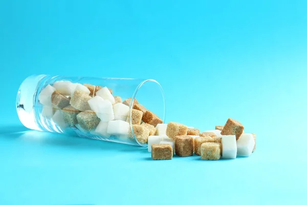 Glass with different types of sugar — Stock Photo, Image