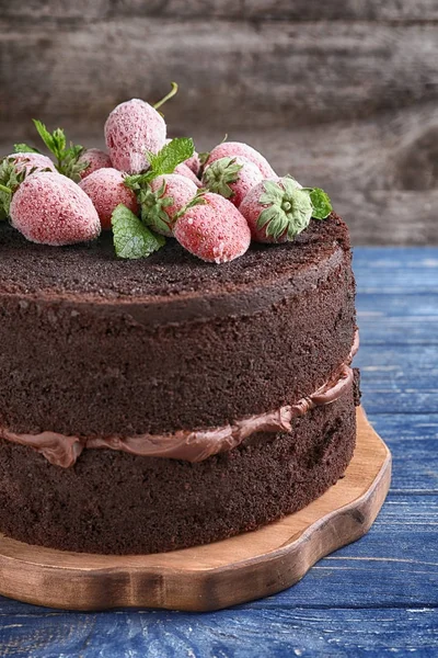 Delicioso bolo de chocolate — Fotografia de Stock