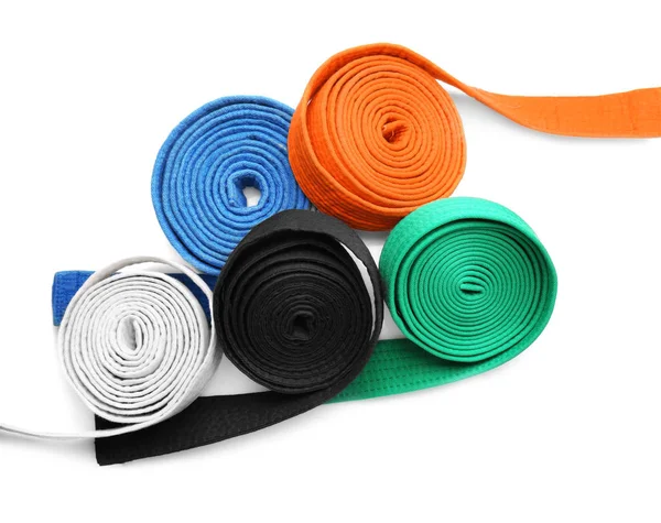 Colorful karate belts — Stock Photo, Image