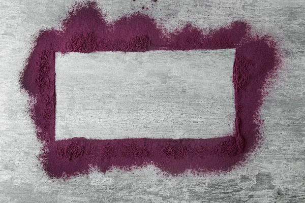 Marco rectangular hecho de polvo de acai — Foto de Stock