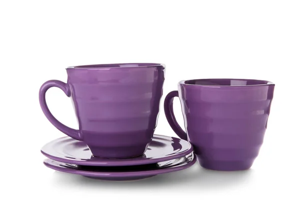 Kerámia dishware, fehér háttér — Stock Fotó