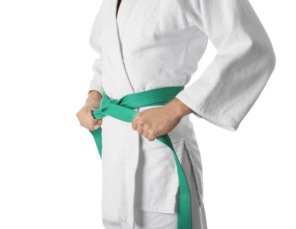 Homem de karategi em branco — Fotografia de Stock