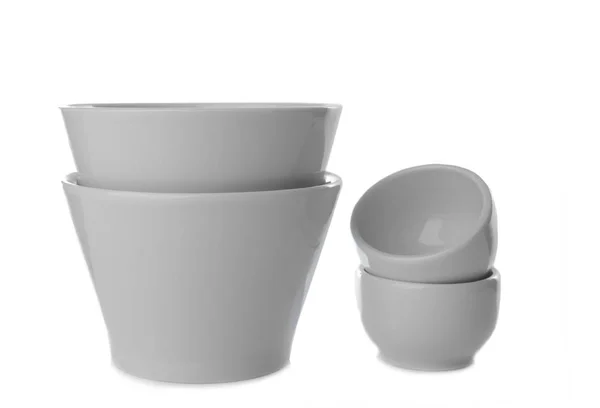 Cuencos de cerámica en blanco —  Fotos de Stock