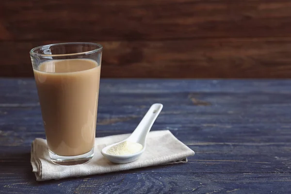 Protein shake and powder — Stock Photo, Image