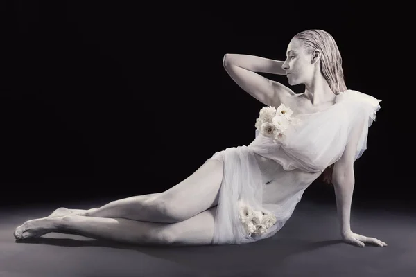 Inanılmaz vücut sanatı olan kadın — Stok fotoğraf