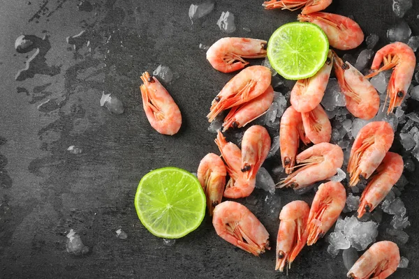 Frozen shrimps with ice — Stock Photo, Image