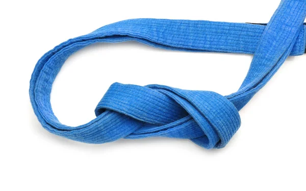 Blue karate belt — Stock Photo, Image