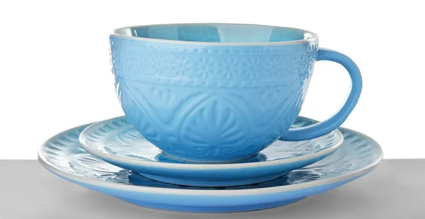 Ceramic dishware on white background — Stock Photo, Image