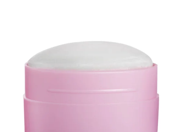 Deodorante solido per le donne su sfondo bianco, primo piano — Foto Stock