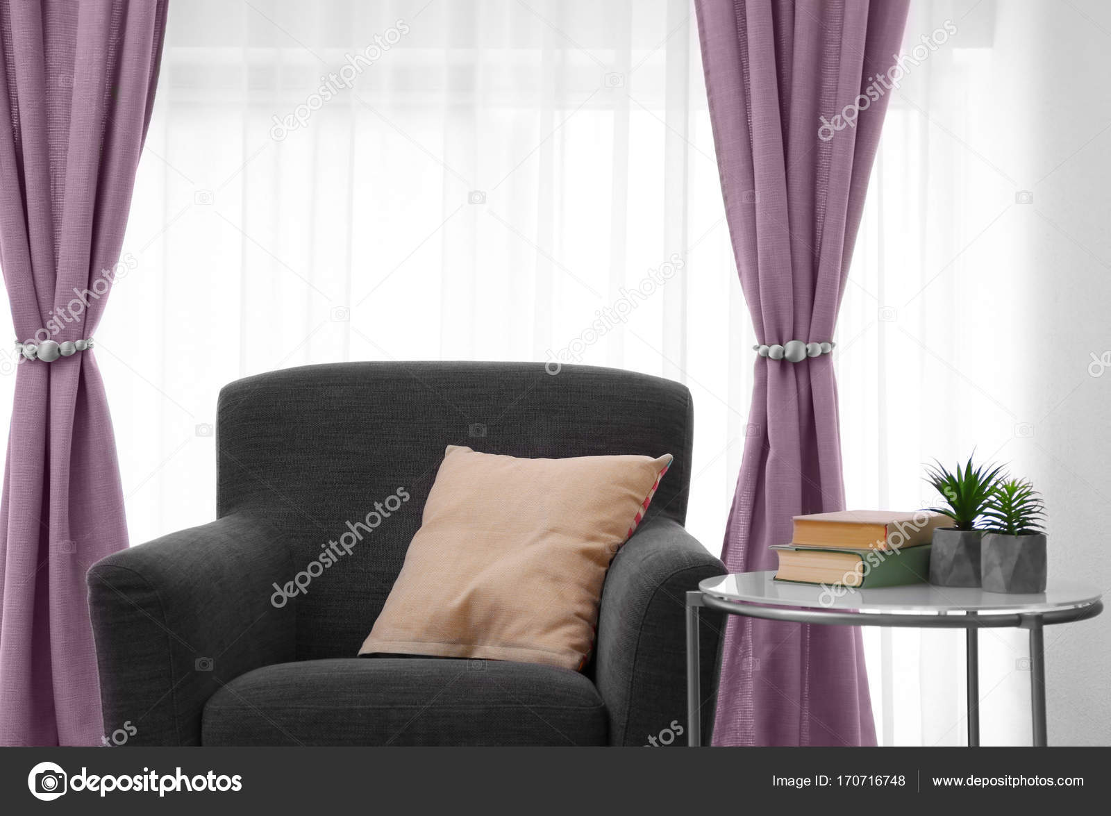 Room Interior With Beautiful Curtains Stock Photo Belchonock 170716748