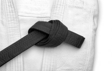 Karate uniform with belt clipart