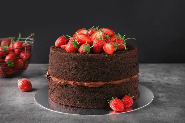 Delicioso bolo de chocolate — Fotografia de Stock