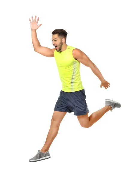 Joven en ropa deportiva corriendo —  Fotos de Stock