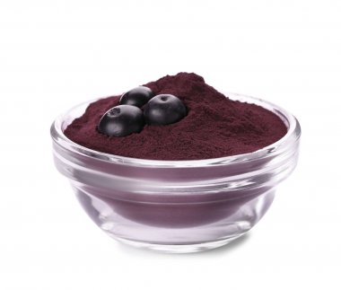 Acai toz ve çilek ile kase