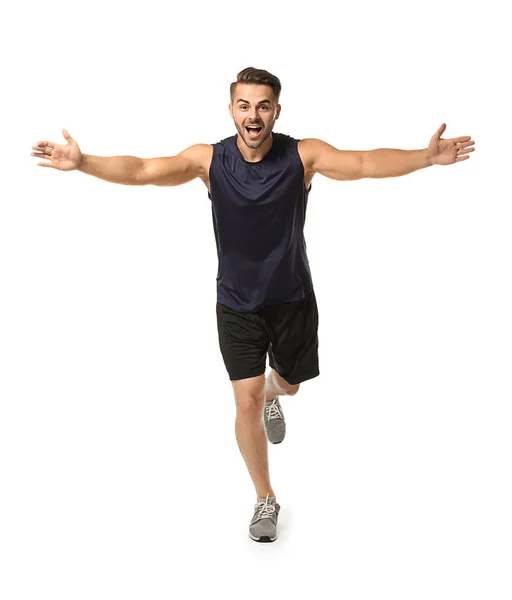 Young man in sportswear running — Stock Photo, Image