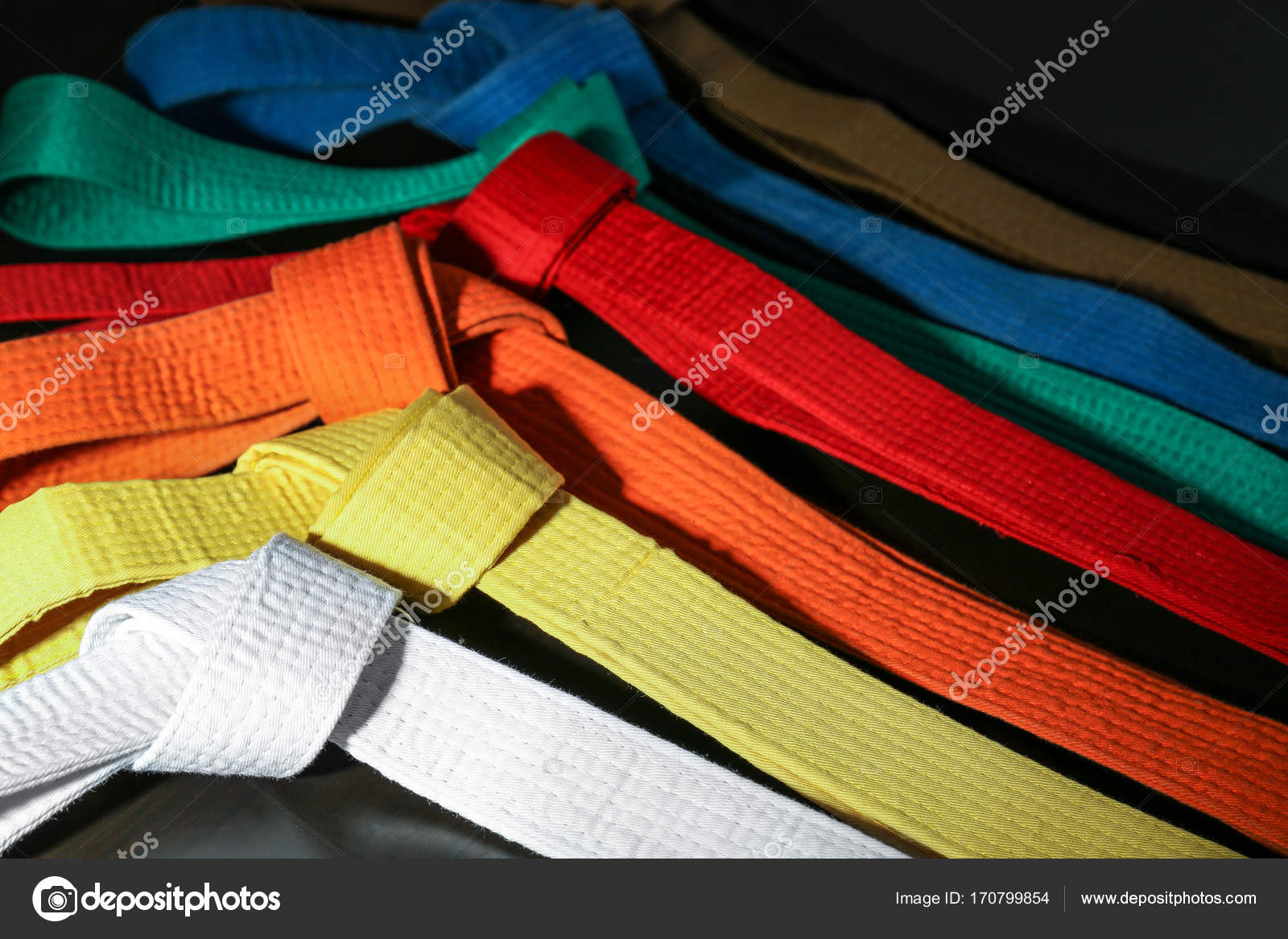 Colorful karate belts — Stock Photo © belchonock 170799854