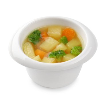 Bebek için çorba ile kase